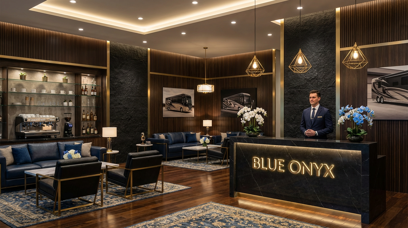 Blue Onyx Club — concierge desk and coffee bar